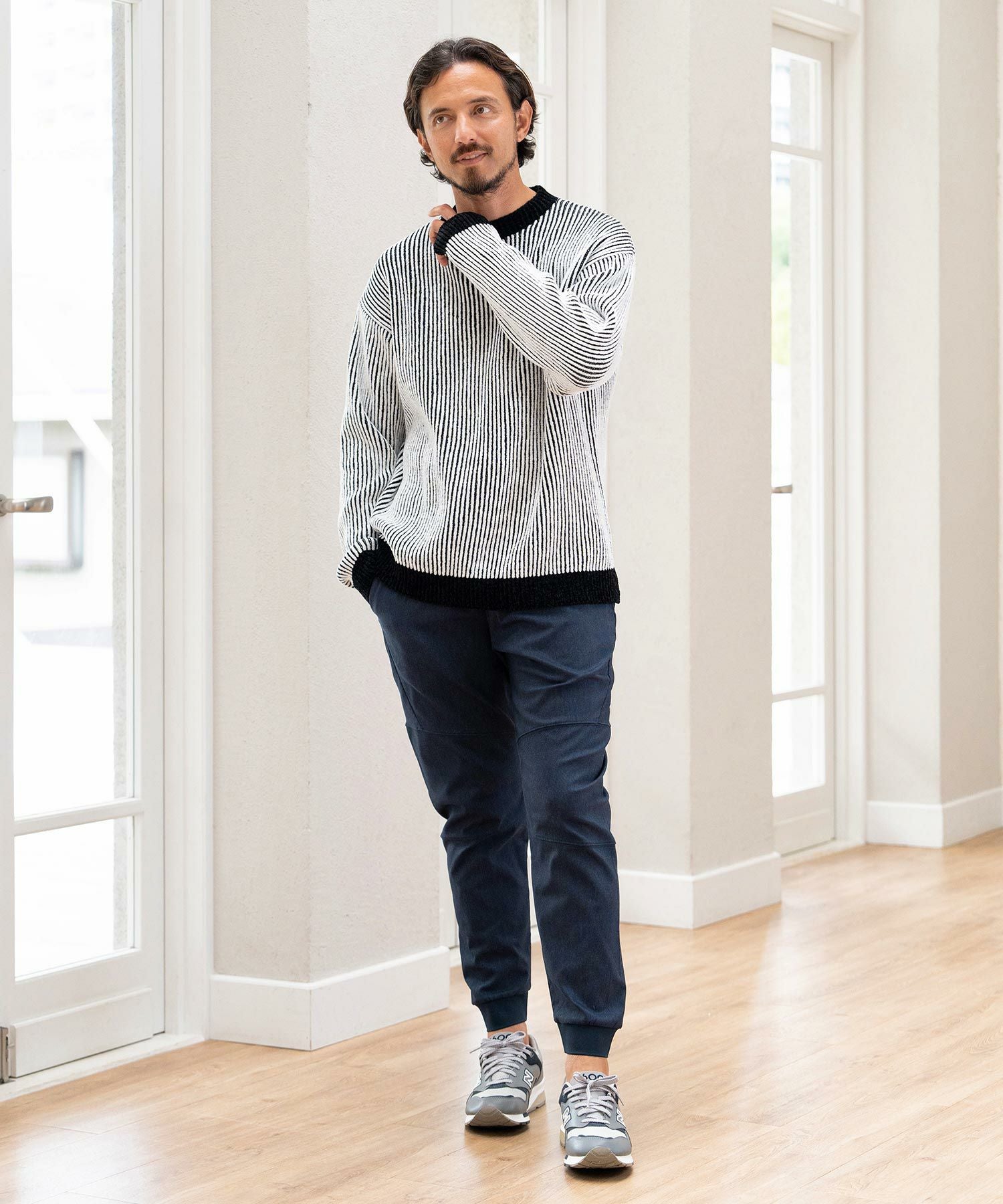 ストレッチデニム/ジョガーパンツ(裏起毛)