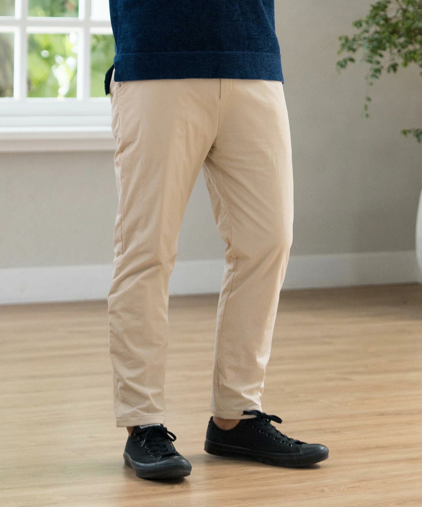 中綿キルティングテーパードパンツ
