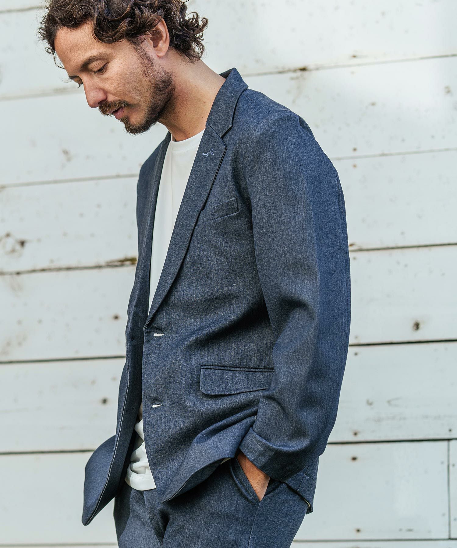 デニムパイル/テーラードジャケット