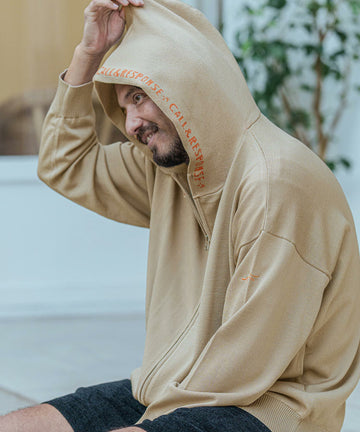 ジャガードリブ長袖ジップニットパーカー