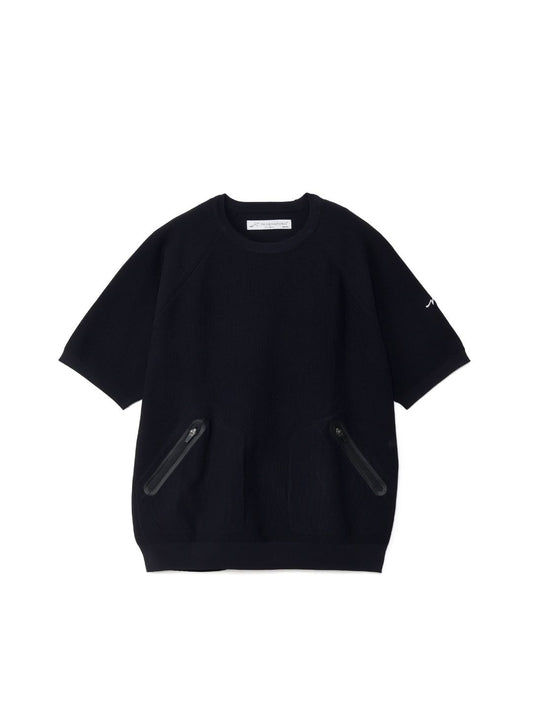 止水ポケット半袖ニットプルオーバー