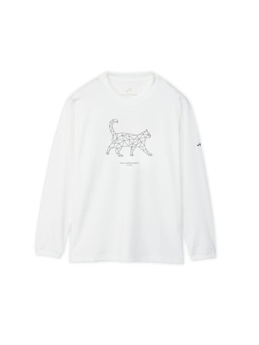 プリント長袖Tシャツ(ジオメトリック/ネコ)