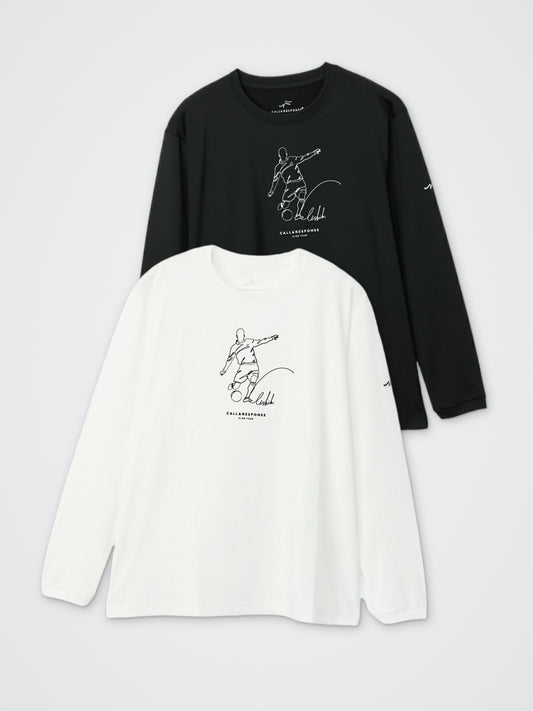 プリント長袖Tシャツ(CALLチーム/サッカー) カラー展開(BLACK・WHITE)