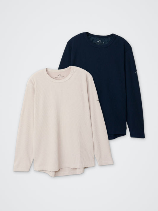 マルーデコットン/長袖Tシャツ カラー展開(NAVY・GREIGE)