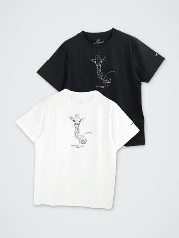プリント半袖Tシャツ(キリン) カラー展開(BLACK・WHITE)