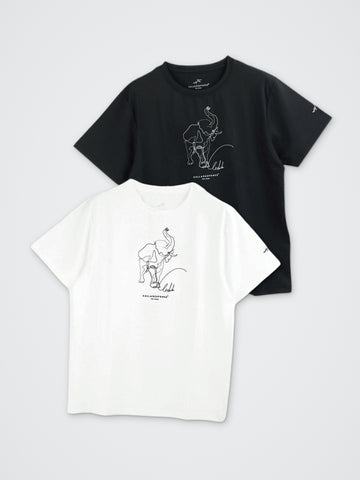 プリント半袖Tシャツ(ゾウ) カラー展開(BLACK・WHITE)