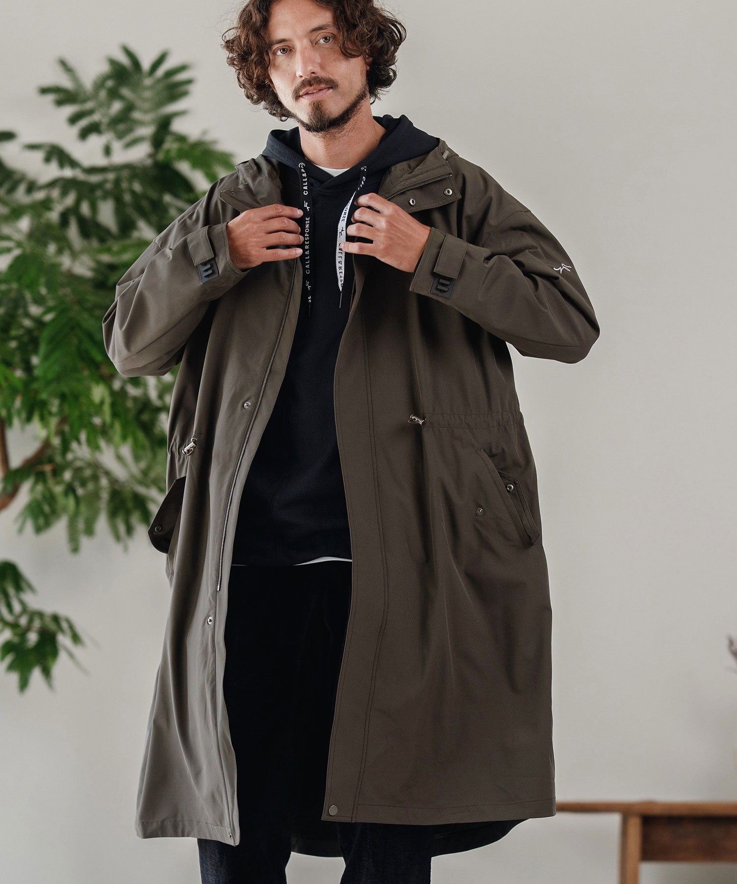 INDIVI モッズコート サイズ38 オリーブグリーン INDIVIインディビ モッズコート リアルファー ドロスト38