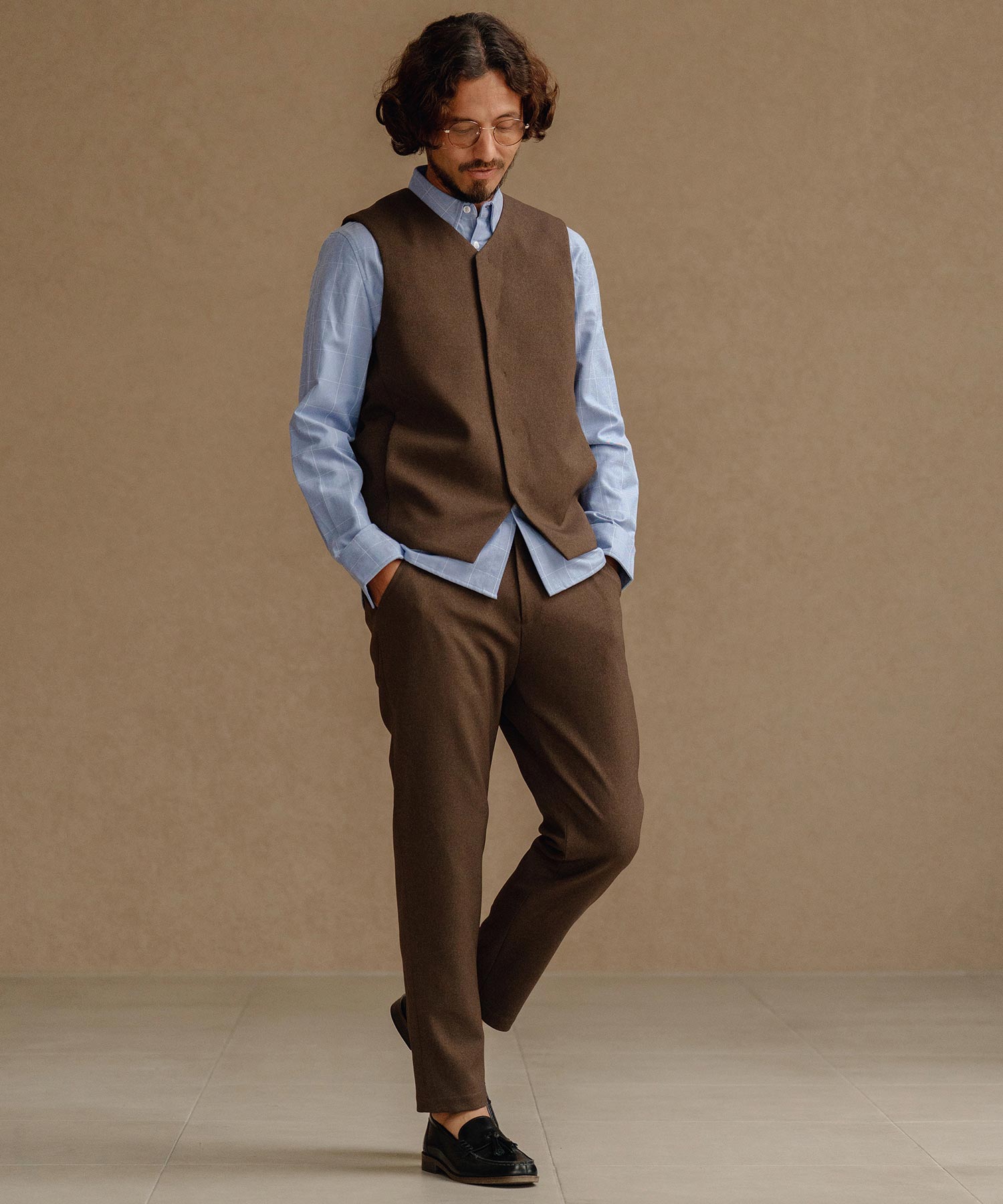 ボタンダウン長袖シャツ(裏起毛)