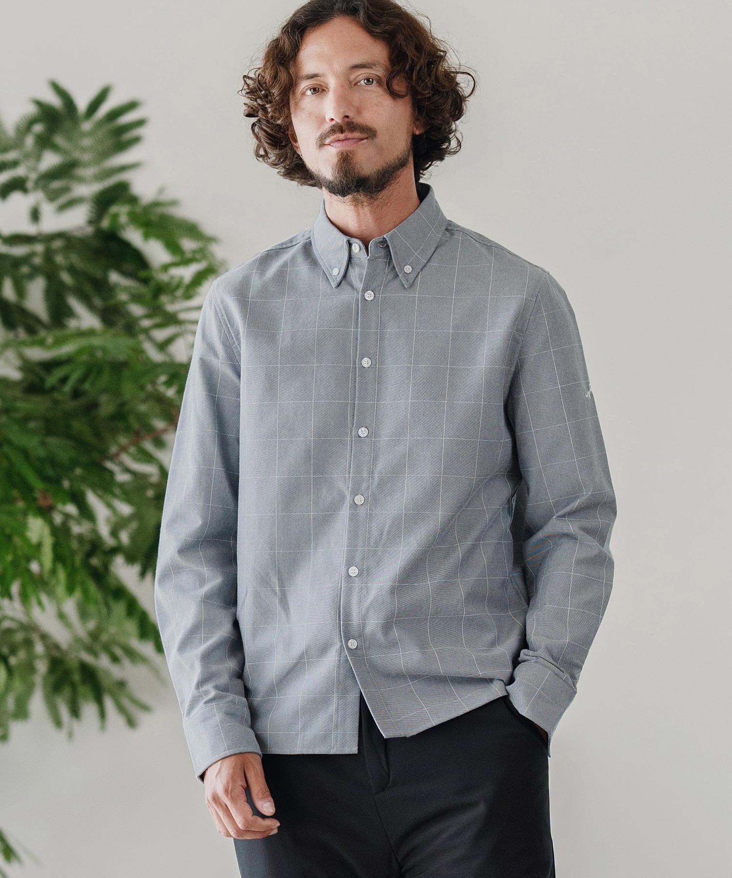 ボタンダウン長袖シャツ(裏起毛)