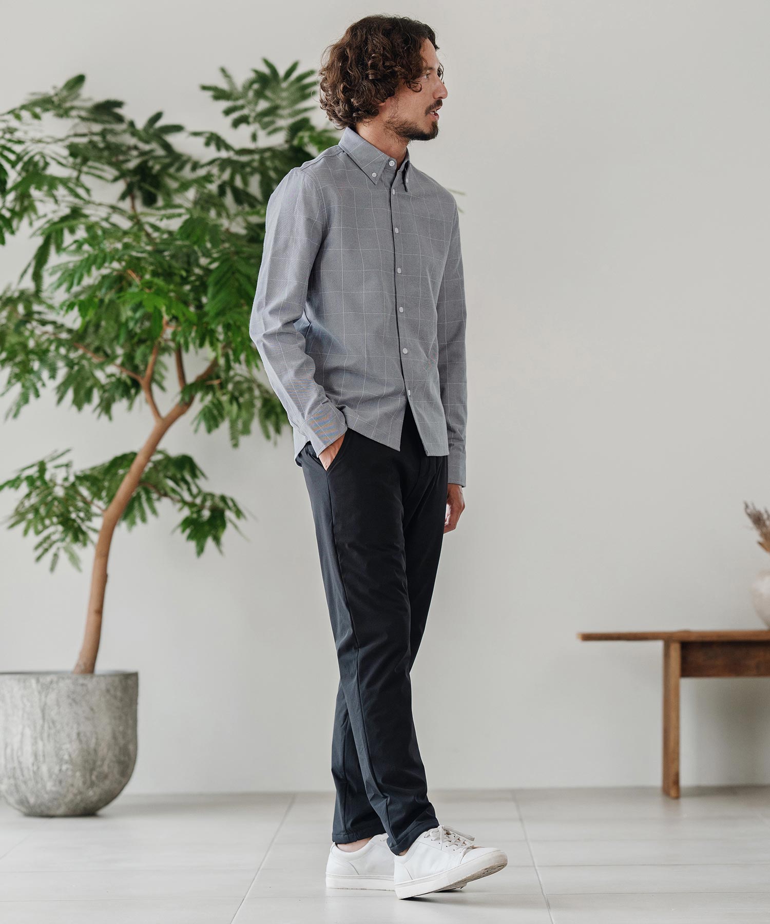 ボタンダウン長袖シャツ(裏起毛)