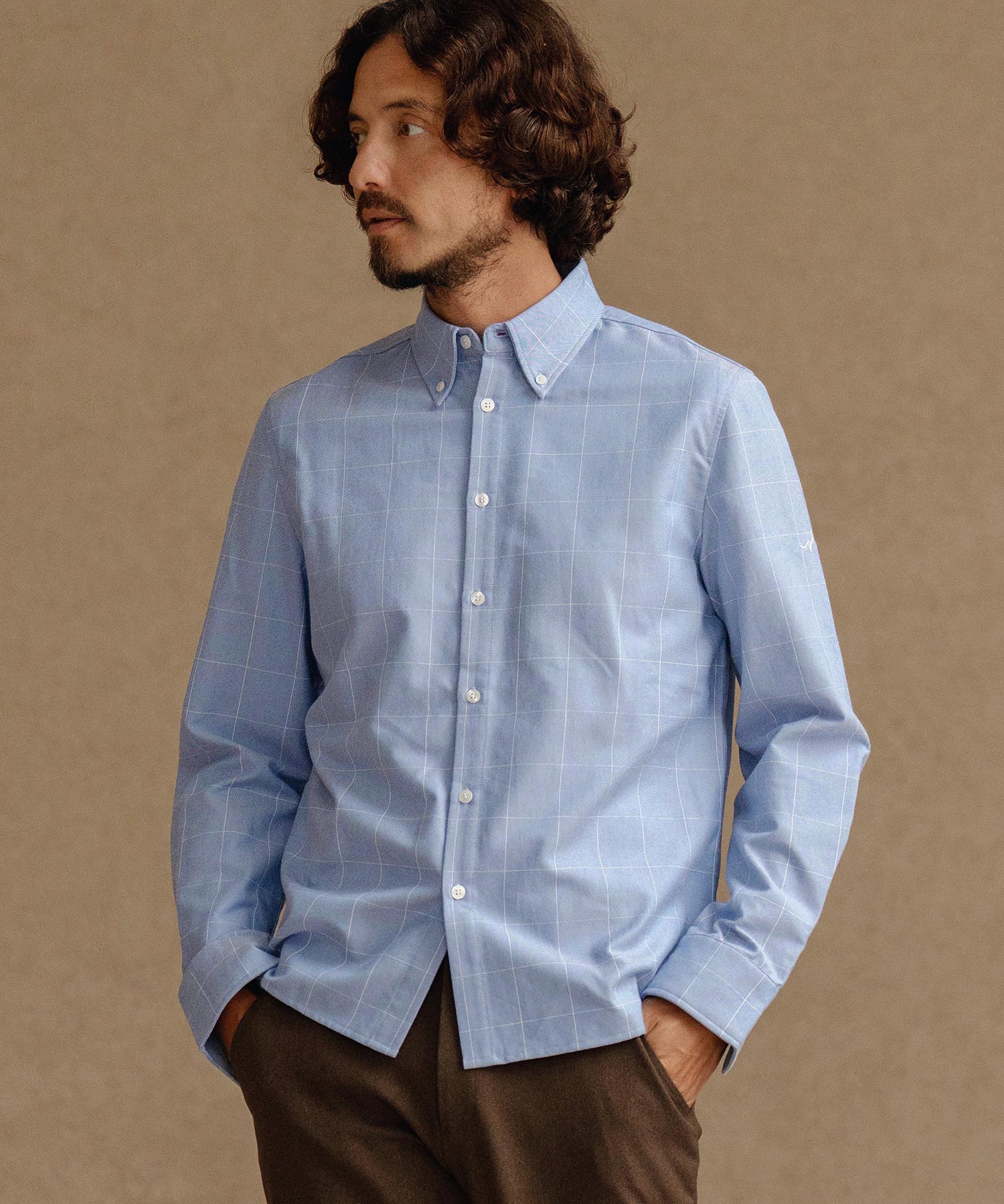 ボタンダウン長袖シャツ(裏起毛)