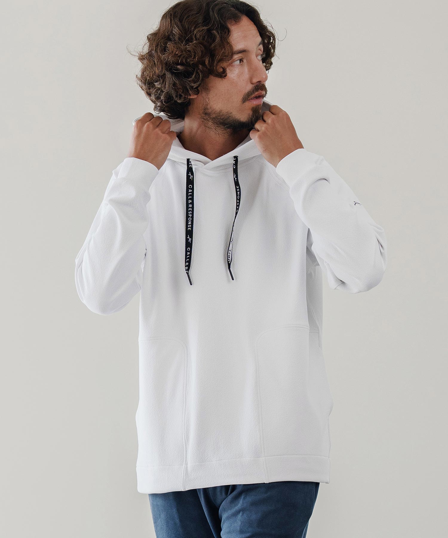 3Dジャガード/長袖プルパーカー