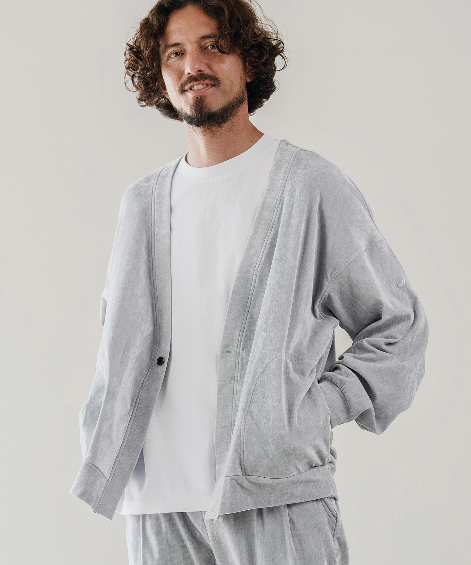 CALL&RESPONSE NOBIRU360°タックカーディガン上下セット a.v.v カーディガン 「シワになりづらい」タックジャージー