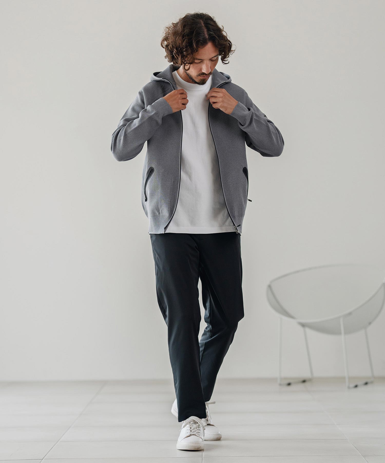 ニットパーカー(止水ZIPポケット付き)