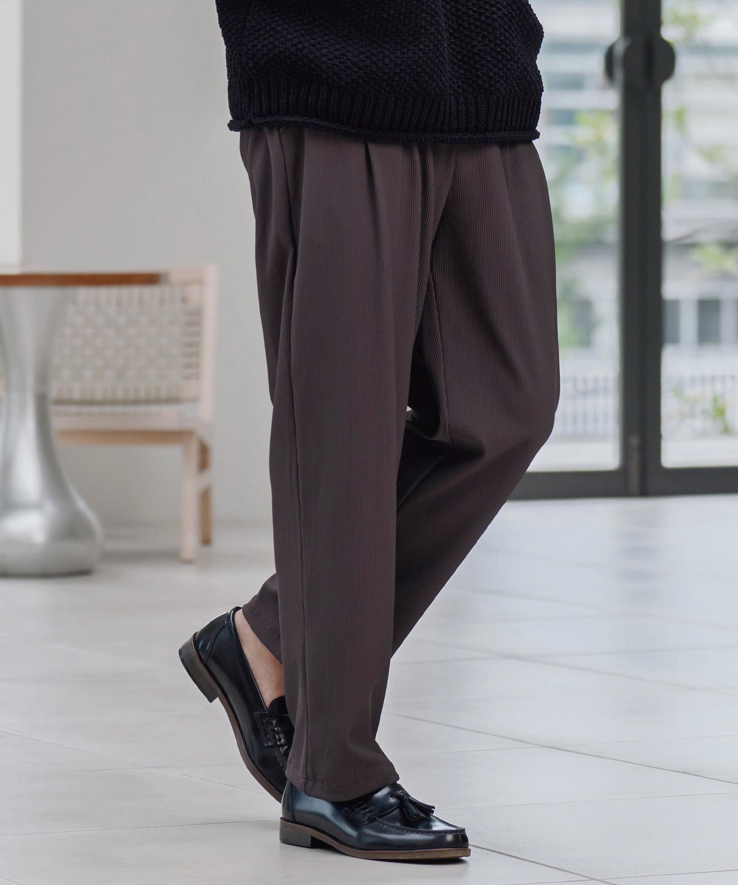 tohko商品 GU公式 | 起毛タックテーパードパンツ(丈標準65.0～69.0cm)