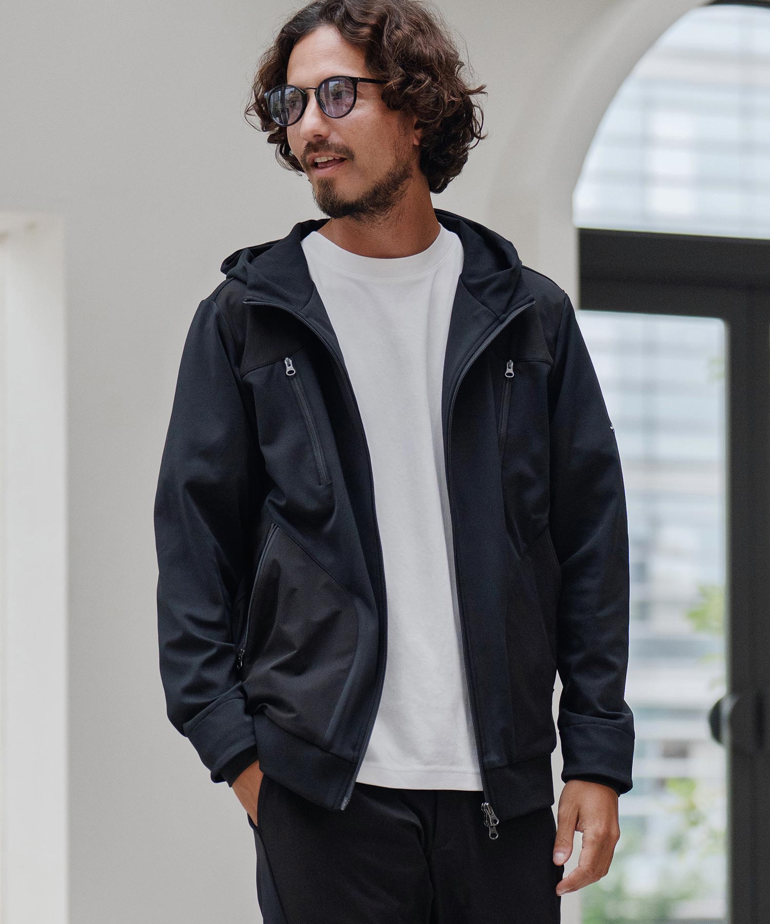 切り替えZIPパーカー(裏起毛)