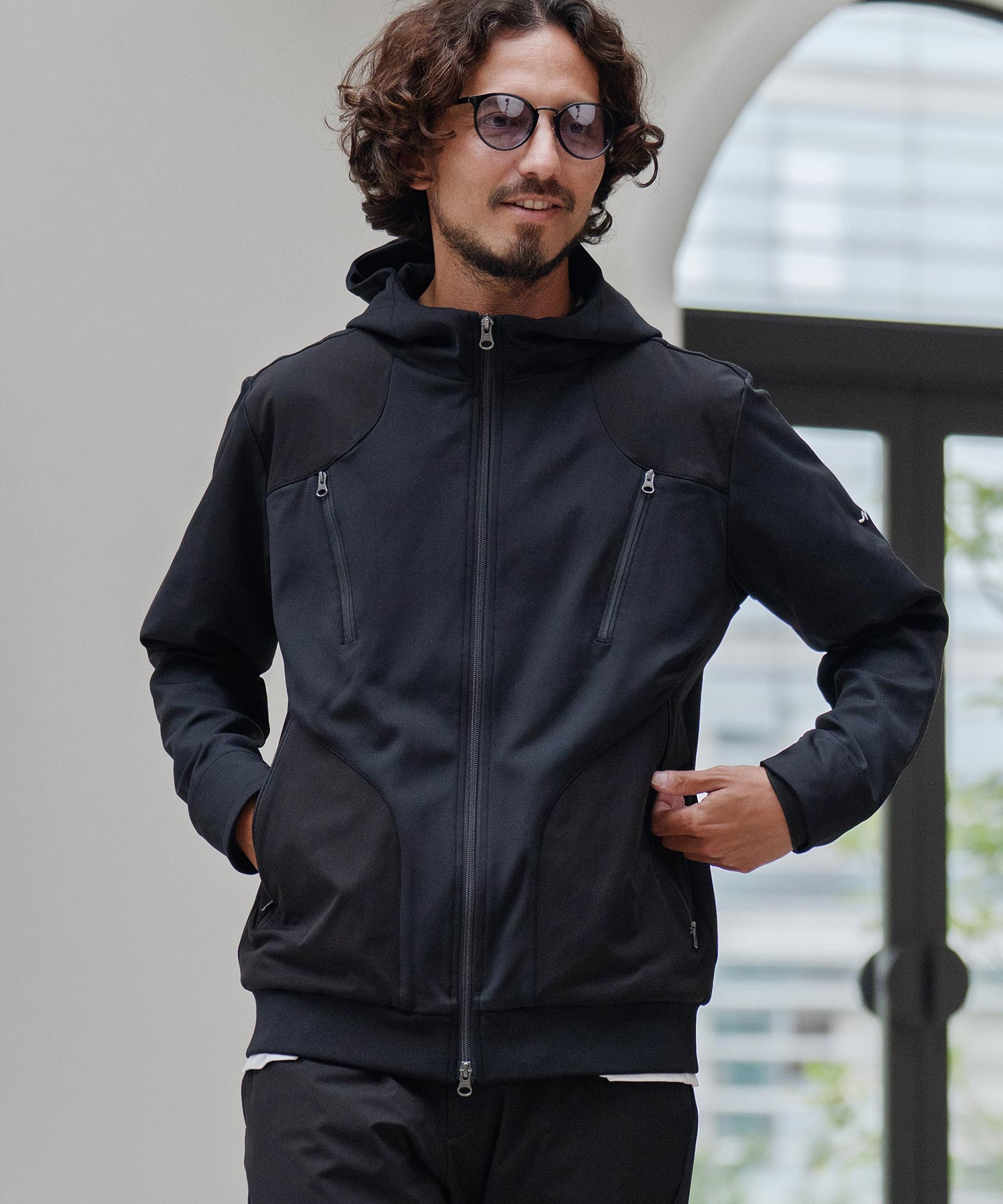 切り替えZIPパーカー(裏起毛)