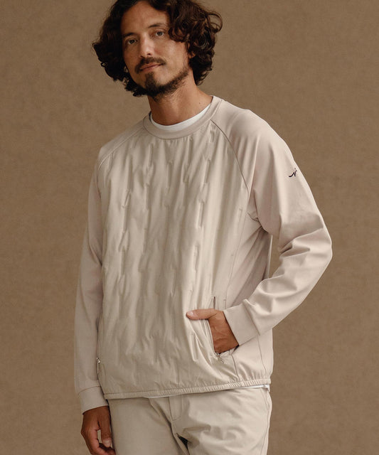 切り替え中綿ニットプルオーバー(裏起毛)