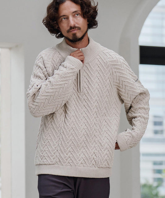 サイセンタク/ハーフZIPプルオーバー(ヘリンボーン)