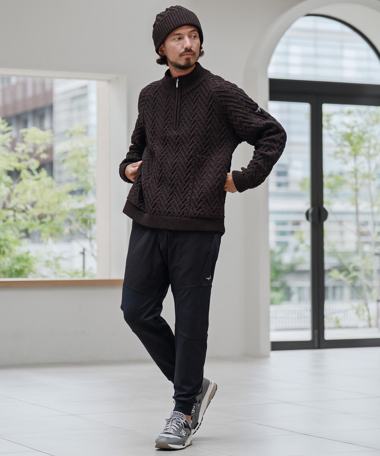 切り替えジョガーパンツ(裏起毛)