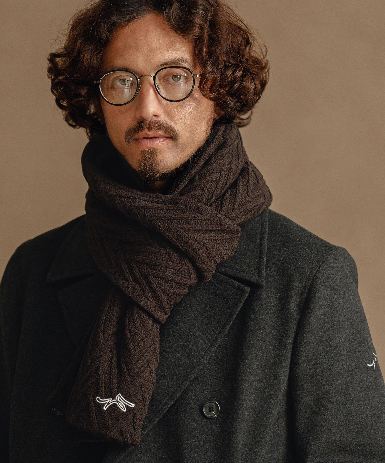 サイセンタク/ニットマフラー(ヘリンボーン)