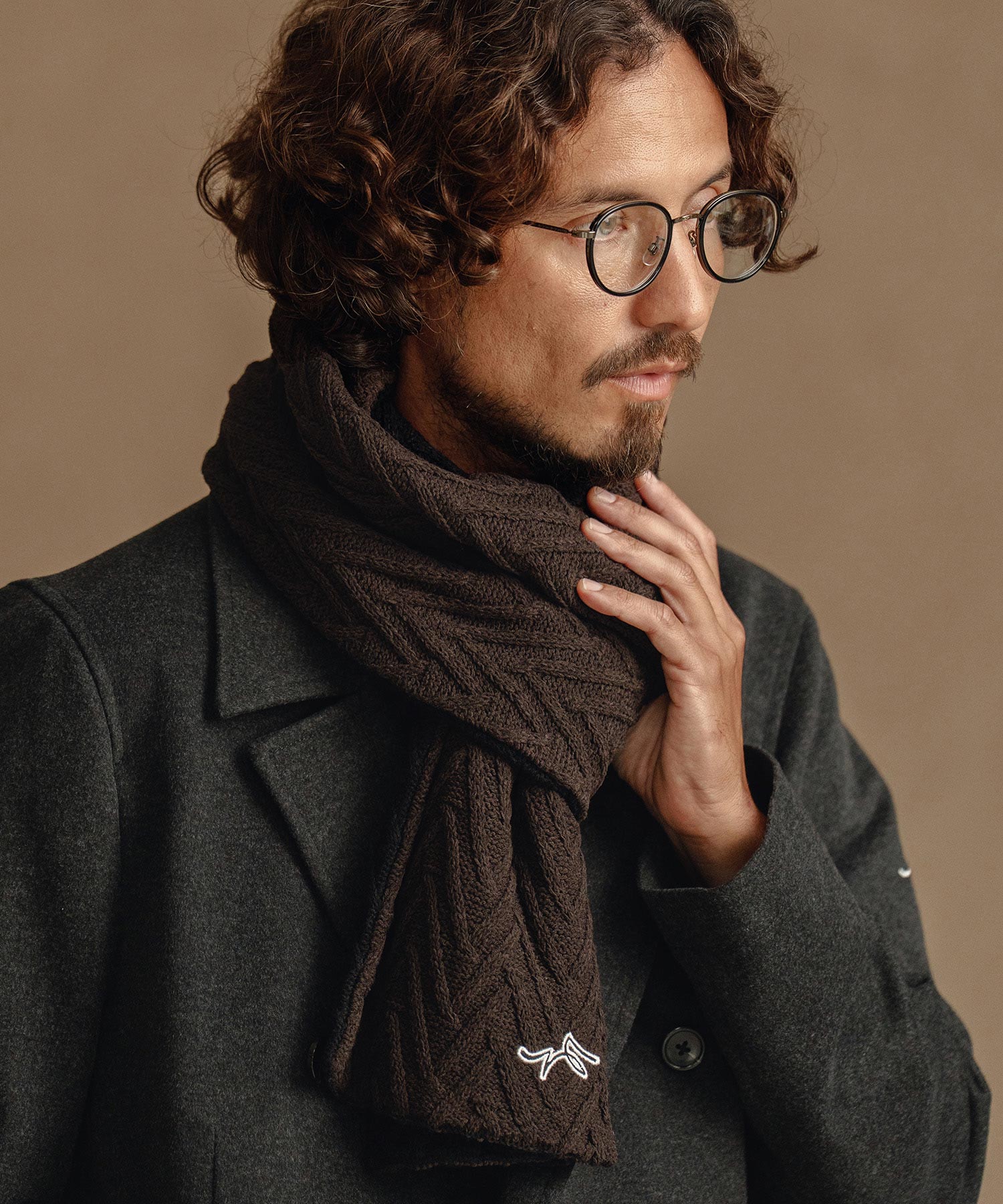 サイセンタク/ニットマフラー(ヘリンボーン)