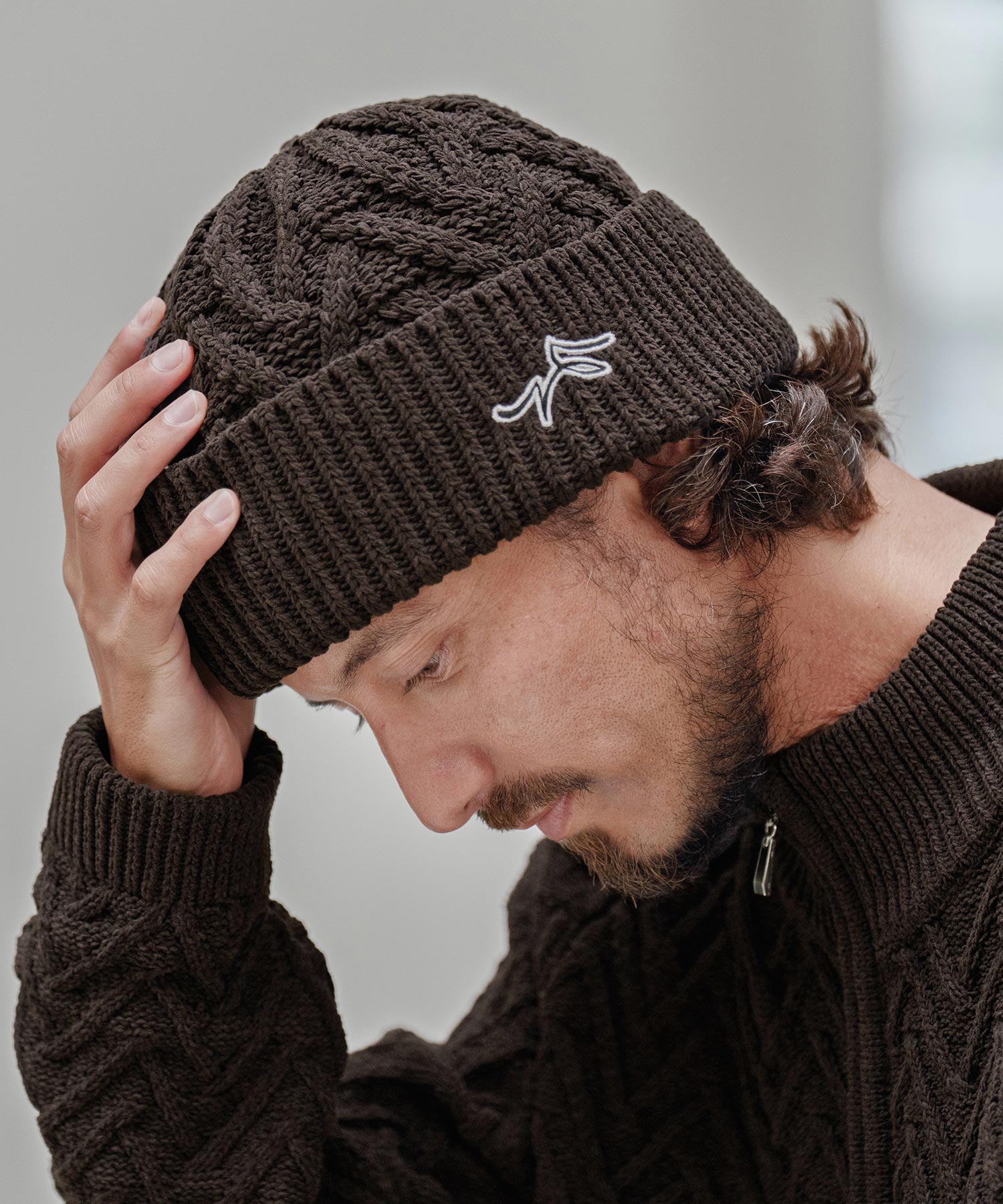 サイセンタク/ニットキャップ(ヘリンボーン)