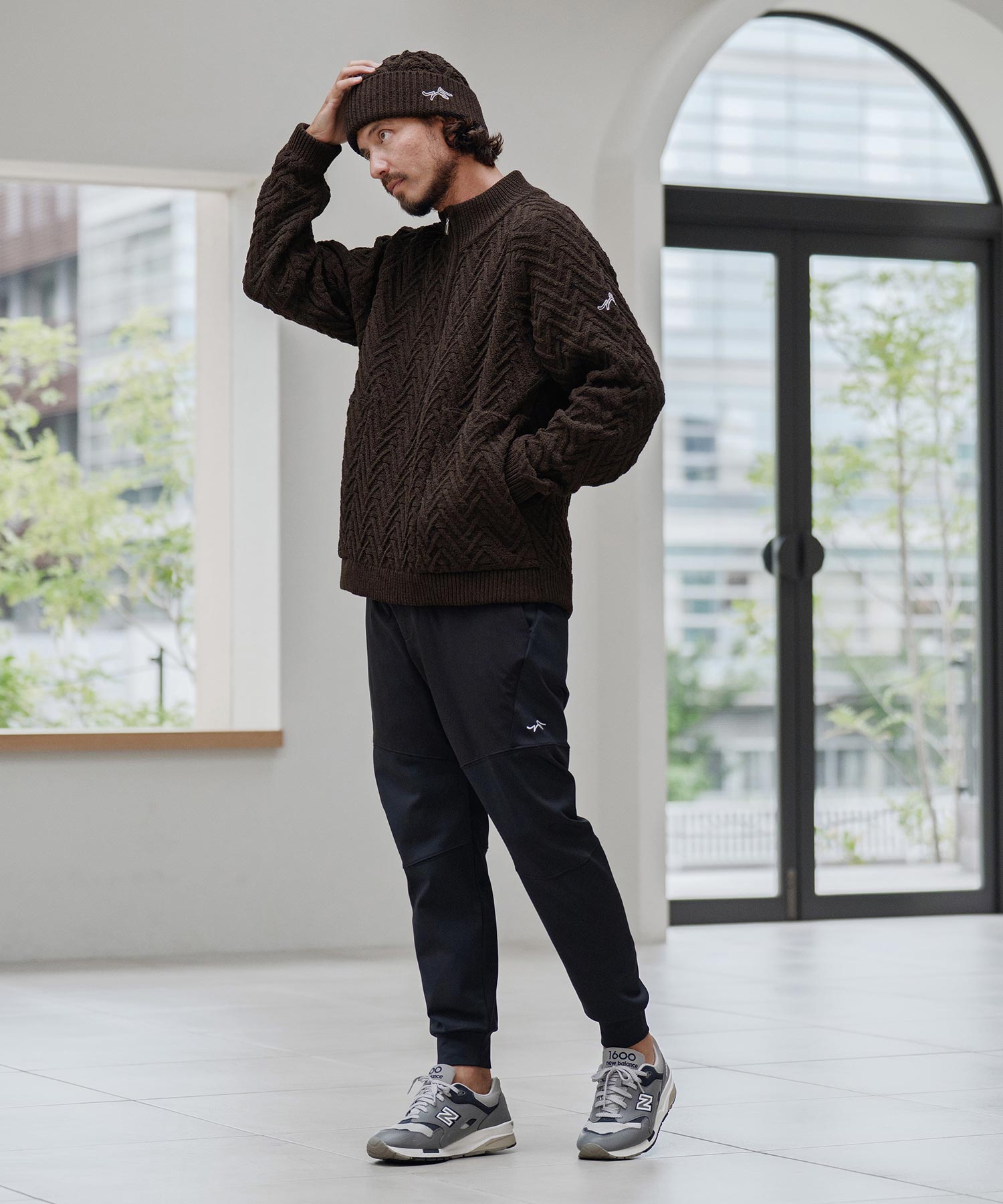 サイセンタク/ニットキャップ(ヘリンボーン)