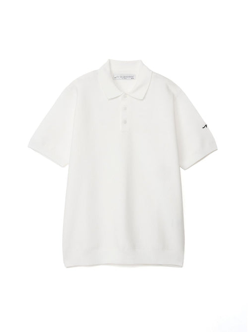 鹿子編み半袖ニットポロ