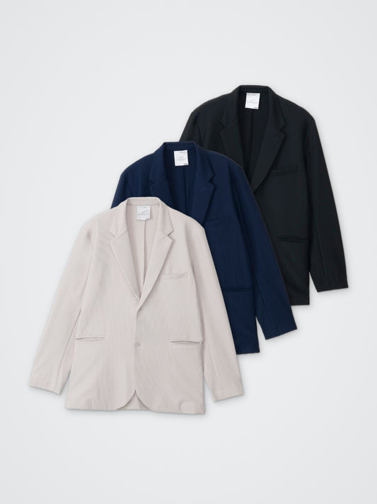 TOBIKIRI STRIPE/テーラードジャケット カラー展開(BLACK・NAVY・GREIGE)