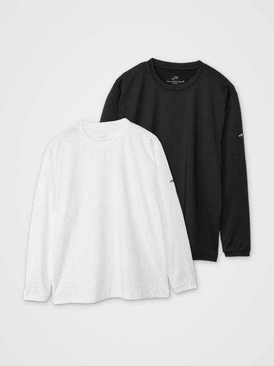 無地長袖Tシャツ カラー展開(BLACK・WHITE)