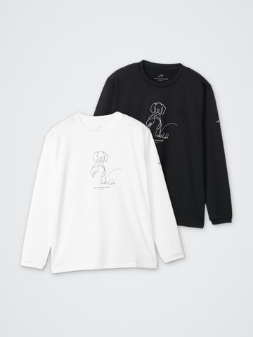 プリント長袖Tシャツ(ラクガキドッグ) カラー展開(BLACK・WHITE)