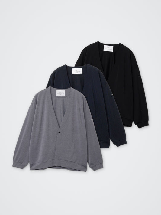 KOKAGE/タックカーディガン カラー展開(BLACK・NAVY・GRAY)