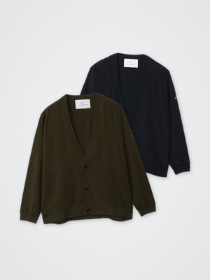 麻ライクタックカーディガン カラー展開(BLACK・KHAKI)