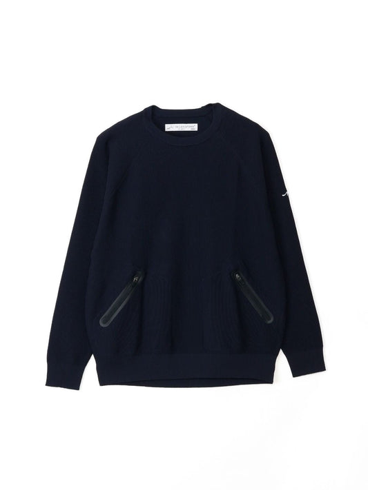 止水ポケット長袖ニットプルオーバー