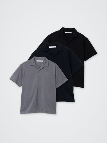 KOKAGE/半袖開襟シャツ カラー展開(BLACK・NAVY・GRAY)