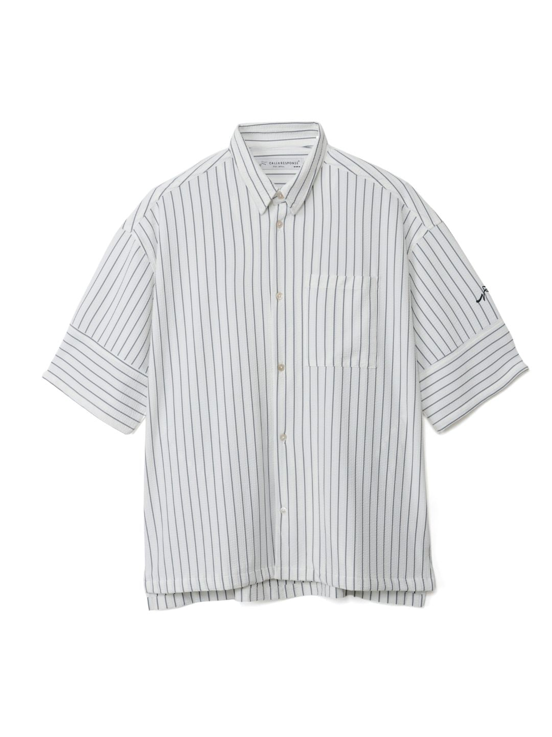 ストレッチストライプ/半袖シャツ