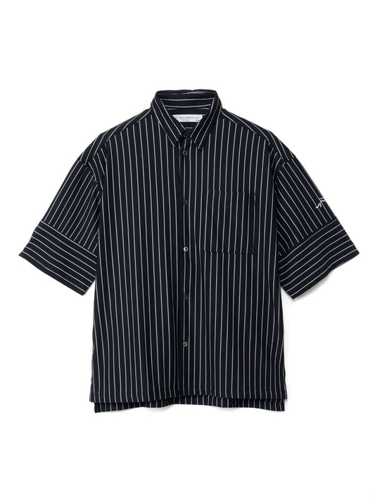 ストレッチストライプ/半袖シャツ