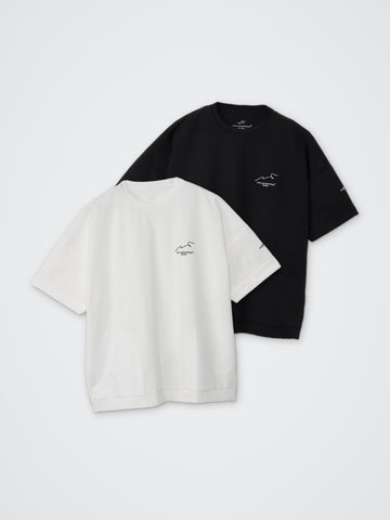 NOBIRU360°PREMIUM/刺繍半袖プルオーバー カラー展開(BLACK・WHITE)