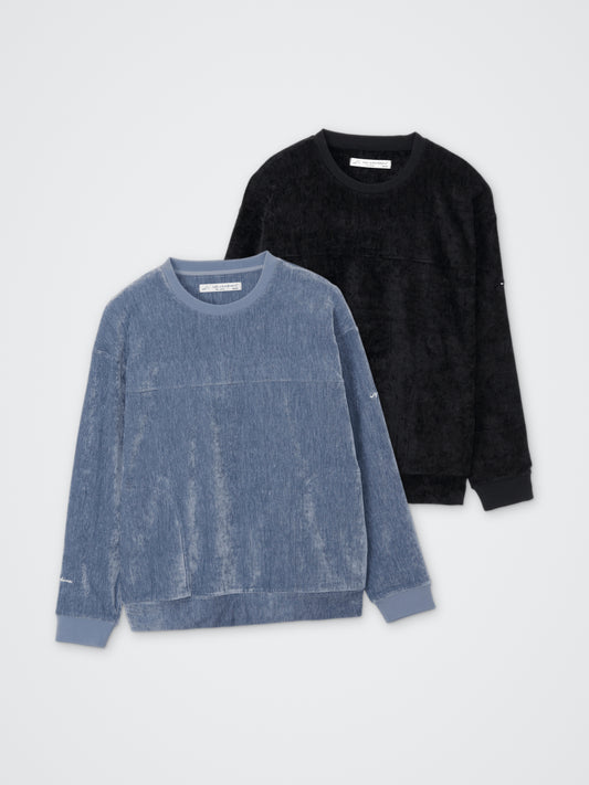 ビンテージベロアスポーツプルオーバー カラー展開(BLACK・BLUE)
