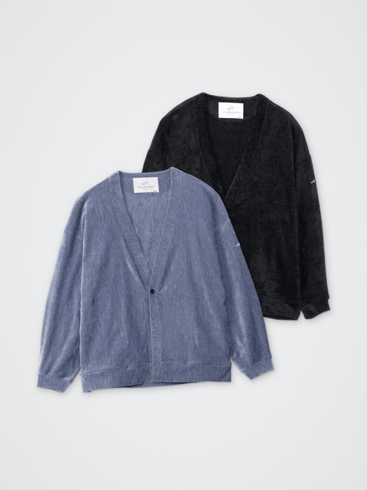 ビンテージベロアタックカーディガン カラー展開(BLACK・BLUE)