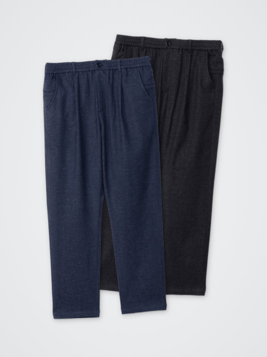 メランジストレッチテーパードパンツ カラー展開(CHARCOAL・NAVY)