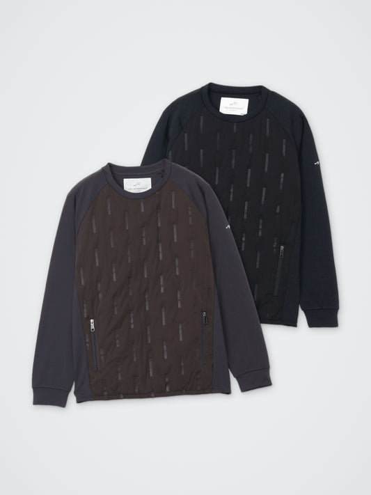 SPEEDWIND/フロント切り替え中綿入り裏起毛プルオーバー カラー展開(BLACK・CHARCOAL)
