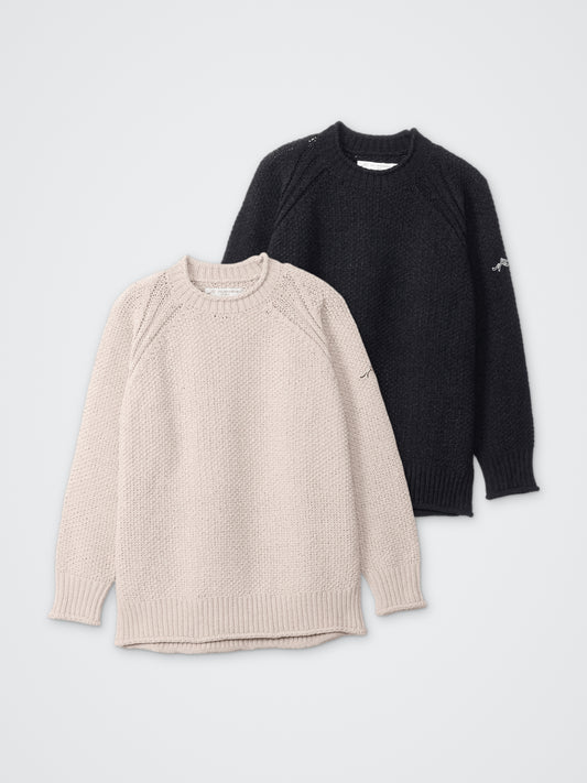 SAISENTAKU/ざっくりニットプルオーバー カラー展開(BLACK・BEIGE)
