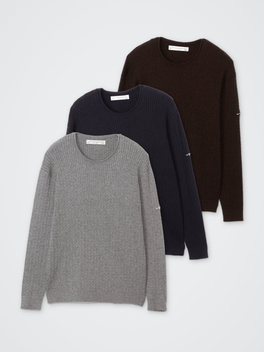 スムースニットロールネックプルオーバー カラー展開(BROWN・NAVY・GRAY)