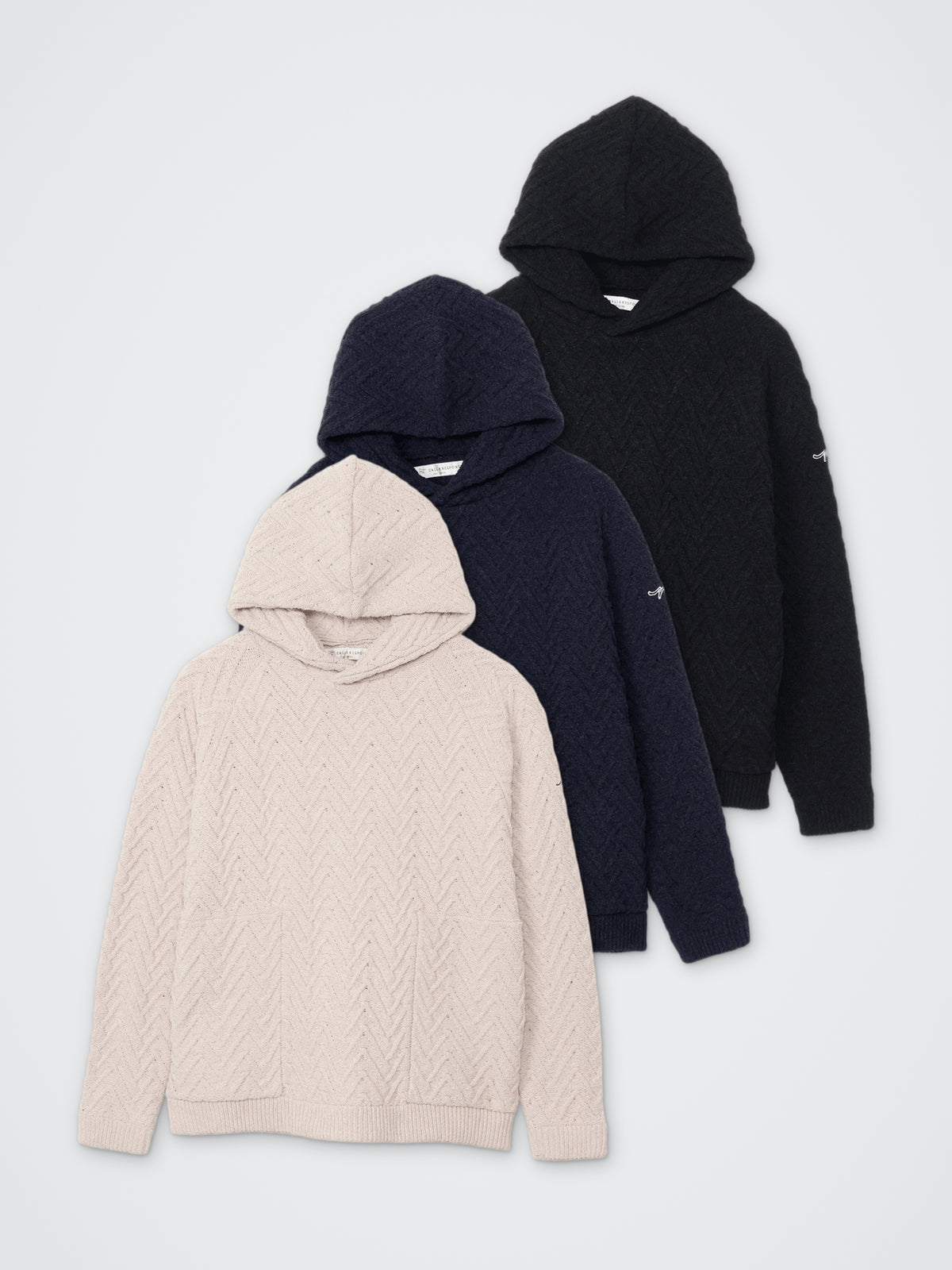 SAISENTAKU/ヘリンボーンプルパーカー カラー展開(BLACK・NAVY・BEIGE)