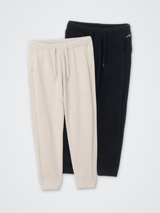デザインロゴジャカードニットパンツ カラー展開(BLACK・GREIGE)