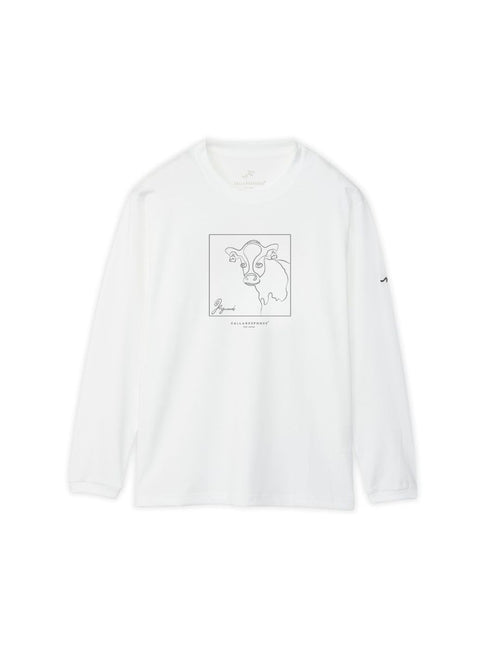 プリント長袖Tシャツ(アート/ウシ)