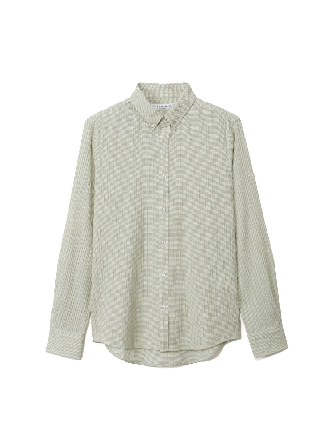 旅行 出張 メンズ 9月 楊柳ボタンダウン長袖シャツ 通気性 軽量 GREEN ¥12,650