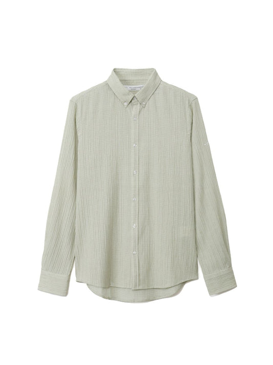 楊柳ボタンダウン長袖シャツ